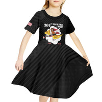 Personalized Tuskegee Airmen Red Tails Kid Short Sleeve Dress 301st Fighter Squadron - Black - Wonder Print Shop