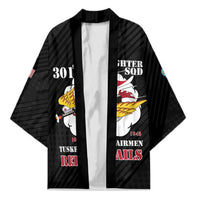 Personalized Tuskegee Airmen Red Tails Kimono 301st Fighter Squadron - Black - Wonder Print Shop