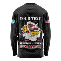 Personalized Tuskegee Airmen Red Tails Long Sleeve Shirt 301st Fighter Squadron - Black - Wonder Print Shop