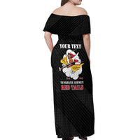 Personalized Tuskegee Airmen Red Tails Off Shoulder Maxi Dress 301st Fighter Squadron - Black - Wonder Print Shop