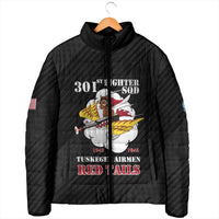 Personalized Tuskegee Airmen Red Tails Padded Jacket 301st Fighter Squadron - Black - Wonder Print Shop