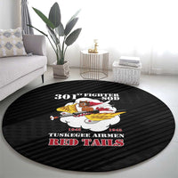 Tuskegee Airmen Red Tails Round Carpet 301st Fighter Squadron - Black - Wonder Print Shop