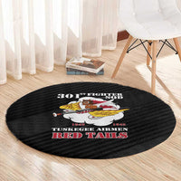Tuskegee Airmen Red Tails Round Carpet 301st Fighter Squadron - Black - Wonder Print Shop