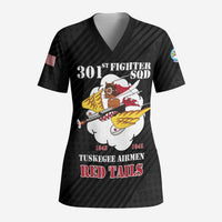 Personalized Tuskegee Airmen Red Tails Scrub Top 301st Fighter Squadron - Black - Wonder Print Shop