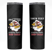 Personalized Tuskegee Airmen Red Tails Skinny Tumbler 301st Fighter Squadron - Black - Wonder Print Shop