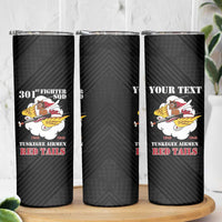 Personalized Tuskegee Airmen Red Tails Skinny Tumbler 301st Fighter Squadron - Black - Wonder Print Shop