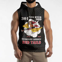 Personalized Tuskegee Airmen Red Tails Sleeveless Hoodie 301st Fighter Squadron - Black - Wonder Print Shop