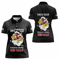 Personalized Tuskegee Airmen Red Tails Women Polo Shirt 301st Fighter Squadron - Black - Wonder Print Shop
