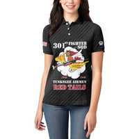 Personalized Tuskegee Airmen Red Tails Women Polo Shirt 301st Fighter Squadron - Black - Wonder Print Shop