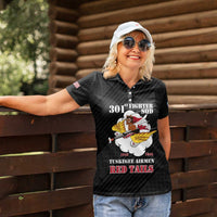 Personalized Tuskegee Airmen Red Tails Women Polo Shirt 301st Fighter Squadron - Black - Wonder Print Shop