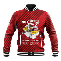 Personalized Tuskegee Airmen Red Tails Baseball Jacket 301st Fighter Squadron - Red - Wonder Print Shop