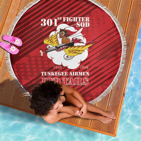 Tuskegee Airmen Red Tails Beach Blanket 301st Fighter Squadron - Red - Wonder Print Shop