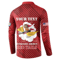 Personalized Tuskegee Airmen Red Tails Button Sweatshirt 301st Fighter Squadron - Red - Wonder Print Shop