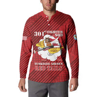 Personalized Tuskegee Airmen Red Tails Button Sweatshirt 301st Fighter Squadron - Red - Wonder Print Shop
