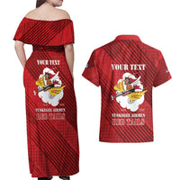 Personalized Tuskegee Airmen Red Tails Couples Matching Off Shoulder Maxi Dress and Hawaiian Shirt 301st Fighter Squadron - Red - Wonder Print Shop