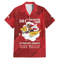 Personalized Tuskegee Airmen Red Tails Family Matching Mermaid Dress and Hawaiian Shirt 301st Fighter Squadron - Red - Wonder Print Shop