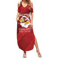 Personalized Tuskegee Airmen Red Tails Family Matching Summer Maxi Dress and Hawaiian Shirt 301st Fighter Squadron - Red - Wonder Print Shop