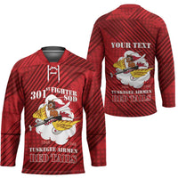 Personalized Tuskegee Airmen Red Tails Hockey Jersey 301st Fighter Squadron - Red - Wonder Print Shop