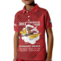 Personalized Tuskegee Airmen Red Tails Kid Polo Shirt 301st Fighter Squadron - Red - Wonder Print Shop
