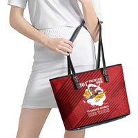 Tuskegee Airmen Red Tails Leather Tote Bag 301st Fighter Squadron - Red - Wonder Print Shop