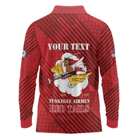 Personalized Tuskegee Airmen Red Tails Long Sleeve Polo Shirt 301st Fighter Squadron - Red - Wonder Print Shop