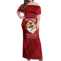 Personalized Tuskegee Airmen Red Tails Off Shoulder Maxi Dress 301st Fighter Squadron - Red - Wonder Print Shop