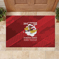 Tuskegee Airmen Red Tails Rubber Doormat 301st Fighter Squadron - Red - Wonder Print Shop
