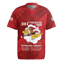 Personalized Tuskegee Airmen Red Tails Rugby Jersey 301st Fighter Squadron - Red - Wonder Print Shop