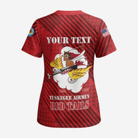Personalized Tuskegee Airmen Red Tails Scrub Top 301st Fighter Squadron - Red - Wonder Print Shop