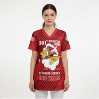 Personalized Tuskegee Airmen Red Tails Scrub Top 301st Fighter Squadron - Red - Wonder Print Shop