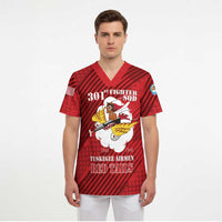 Personalized Tuskegee Airmen Red Tails Scrub Top 301st Fighter Squadron - Red - Wonder Print Shop