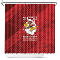 Tuskegee Airmen Red Tails Shower Curtain 301st Fighter Squadron - Red - Wonder Print Shop