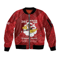 Personalized Tuskegee Airmen Red Tails Sleeve Zip Bomber Jacket 301st Fighter Squadron - Red - Wonder Print Shop