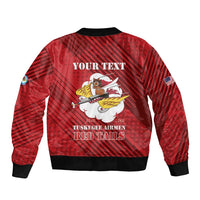 Personalized Tuskegee Airmen Red Tails Sleeve Zip Bomber Jacket 301st Fighter Squadron - Red - Wonder Print Shop