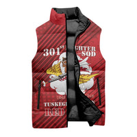 Personalized Tuskegee Airmen Red Tails Sleeveless Puffer Jacket 301st Fighter Squadron - Red - Wonder Print Shop