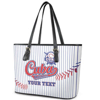 Custom Cuba Baseball Leather Tote Bag Sporty Style - Wonder Print Shop