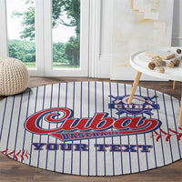 Custom Cuba Baseball Round Carpet Sporty Style