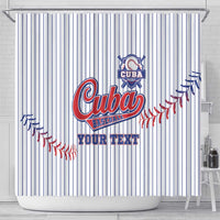 Custom Cuba Baseball Shower Curtain Sporty Style