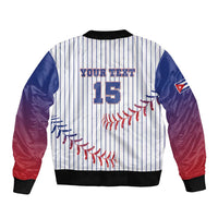 Custom Cuba Baseball Sleeve Zip Bomber Jacket Sporty Style - Wonder Print Shop