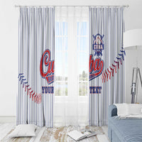 Custom Cuba Baseball Window Curtain Sporty Style - Wonder Print Shop