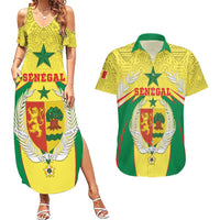 Personalised Senegal Couples Matching Summer Maxi Dress and Hawaiian Shirt Coat Of Arms Mix African Pattern - Wonder Print Shop