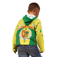Personalised Senegal Kid Hoodie Coat Of Arms Mix African Pattern - Wonder Print Shop