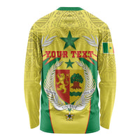 Personalised Senegal Long Sleeve Shirt Coat Of Arms Mix African Pattern - Wonder Print Shop