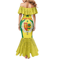Personalised Senegal Mermaid Dress Coat Of Arms Mix African Pattern - Wonder Print Shop