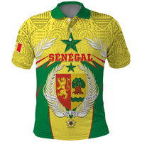 Personalised Senegal Polo Shirt Coat Of Arms Mix African Pattern - Wonder Print Shop