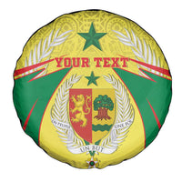 Personalised Senegal Spare Tire Cover Coat Of Arms Mix African Pattern - Wonder Print Shop