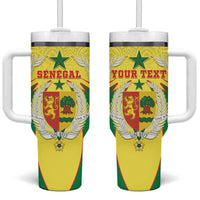 Personalised Senegal Tumbler With Handle Coat Of Arms Mix African Pattern - Wonder Print Shop