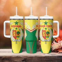 Personalised Senegal Tumbler With Handle Coat Of Arms Mix African Pattern - Wonder Print Shop