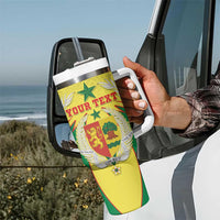 Personalised Senegal Tumbler With Handle Coat Of Arms Mix African Pattern - Wonder Print Shop