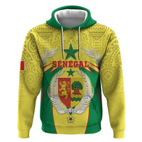 Personalised Senegal Zip Hoodie Coat Of Arms Mix African Pattern - Wonder Print Shop